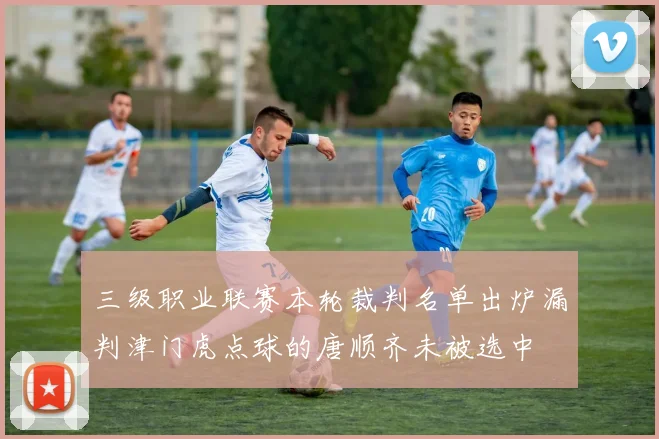 三级职业联赛本轮裁判名单出炉漏判津门虎点球的唐顺齐未被选中